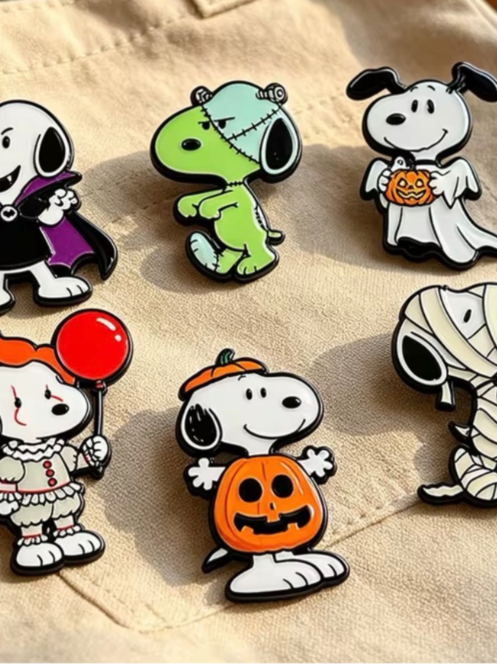 Peanuts Snoopy Halloween Enamel Pin Lot Set 6 Pc Vampire Mummy Pennywise Ghost N - Picture 2 of 4